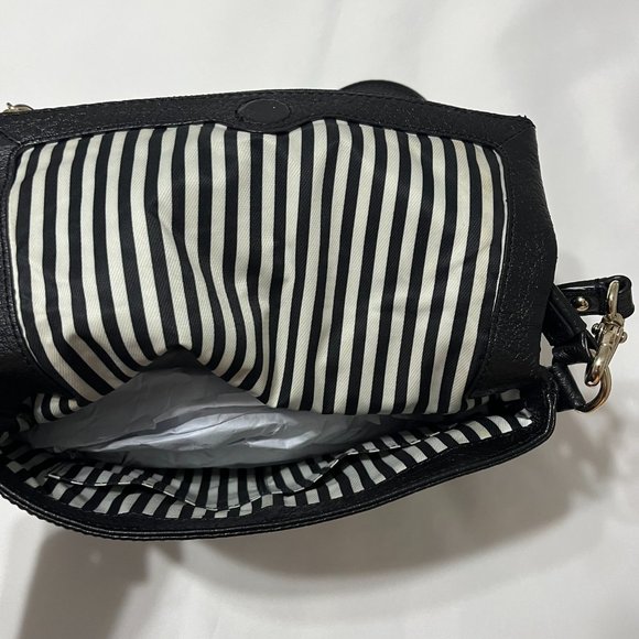 Kate Spade Black Mini Carmen Southport Avenue Leather Fold-Over Crossbody Bag - Picture 3 of 4